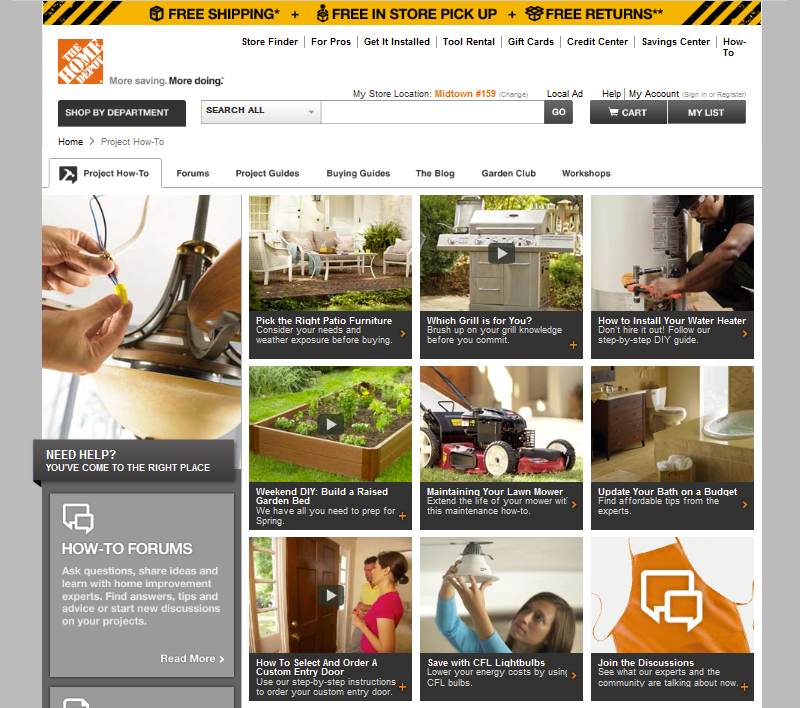 Home Depot How To Initiative Website three squared